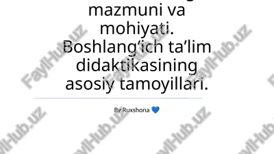 boshlang'ich ta'lim didaktikasi — PPTX