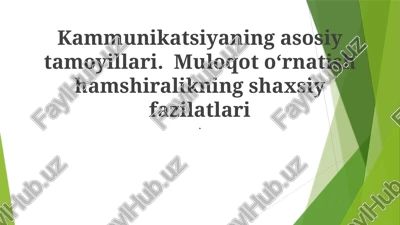 muloqot hamshirasi — PPTX