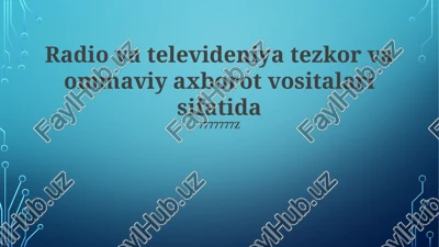 radio va televideniya — PPTX