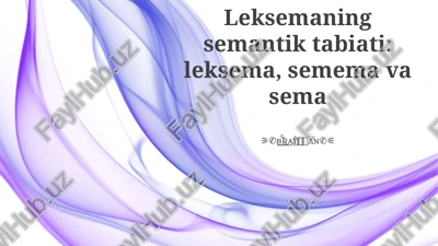 leksema, semema va sema — PPTX