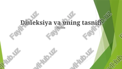 disleksiya va uning tasnifi — PPTX