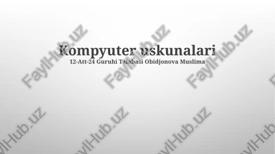 kompyuter uskunalari — PPTX