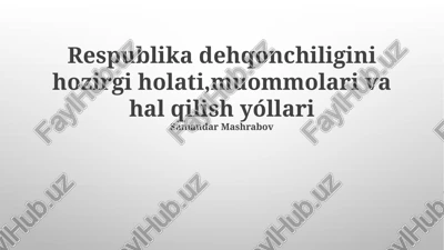 iqlim o'zgarishining qishloq xo'jaligiga ta'siri — PPTX