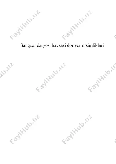 sangzor daryosi havzasi dorivor o`simliklari — DOC