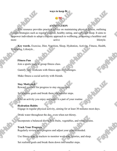 ways to keep fit — DOCX