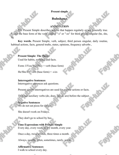 present simple — DOCX