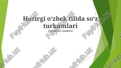 hozirgi oʻzbek tilida soʻz turkumlari — PPTX