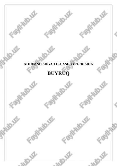xodimni ishga tiklash to‘g‘risida buyruq — DOC