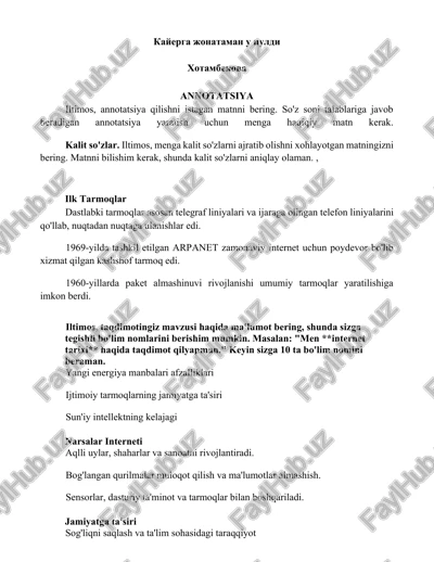 internet tarixi — DOCX