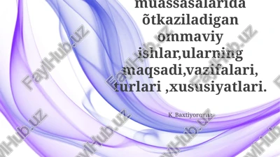 kutubxona va axborot markaz tadbirlari — PPTX
