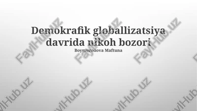 xalqaro migratsiya va madaniyatlararo nikoh — PPTX
