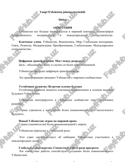 yangi o'zbekiston jahonga bo'ylashib — DOCX