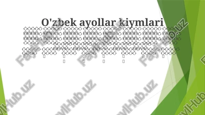 an'anaviy o'zbek kiyimlari — PPTX