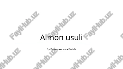 almon usuli — PPTX