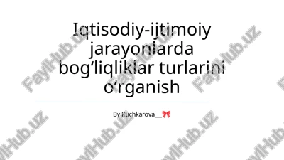 ishonch va o'zaro hamkorlik iqtisodiy almashuvda — PPTX