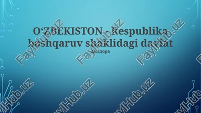 hozirgi o'zbekiston — PPTX