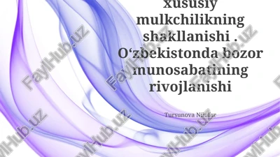iqtisodiy islohotlar va bozor iqtisodiyotiga o'tish — PPTX