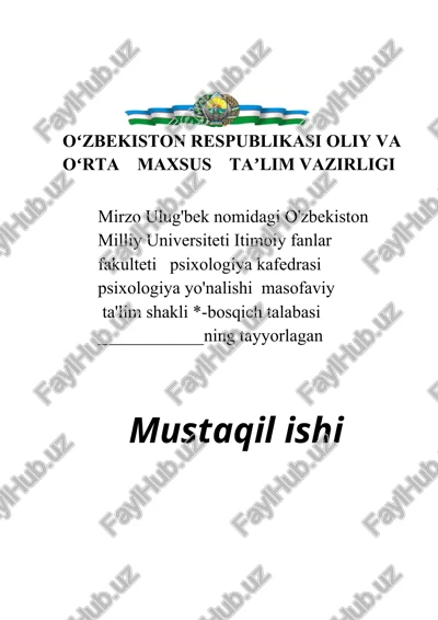 yurt tinchligi, vatan ravnaqi va xalq farovonligi– fuqarolik jamiyati barpo etishning muhim sharti — DOCX