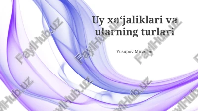 uy xo'jaligi fermalarining turlari — PPTX