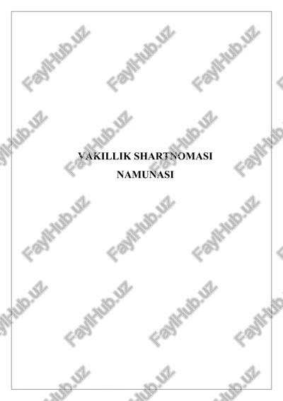 vakillik shartnomasi — DOC