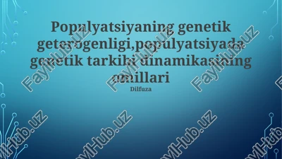 genetik xilma-xillikni o'lchash — PPTX