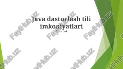 java dasturlash tili imkoniyatlari — PPTX