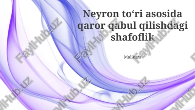 tushunarli sun'iy intellektga qarab — PPTX