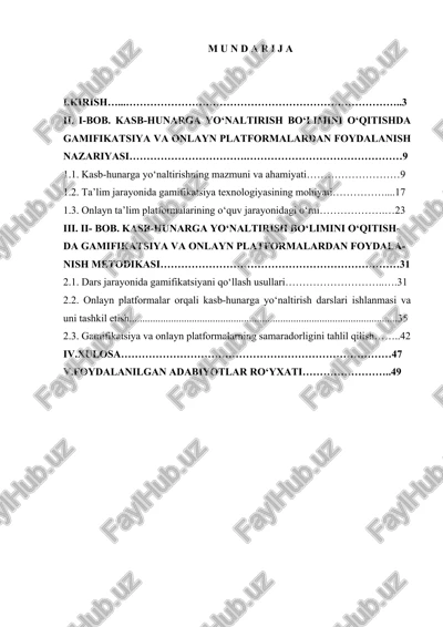 kasb-hunarga yo‘naltirish bo‘limini o‘qitishda gamifikatsiya va onlayn platformalardan foydalanish nazariyasi — DOCX