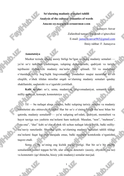 so‘zlarning madaniy semalari tahlili — DOCX