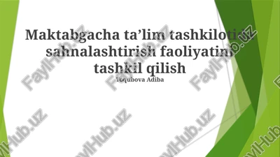 dramatik faoliyatlarni rejalashtirish va amalga oshirish — PPTX