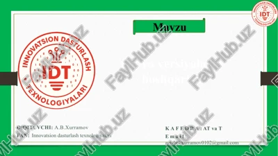 git va versiyalarni boshqarish — PPTX