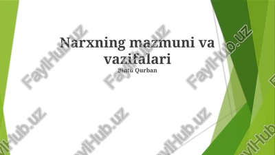 narxning mazmuni va vazifalari — PPTX