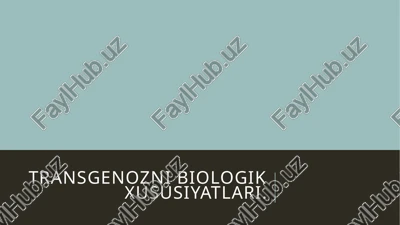 transgenoznibiologikxususiyatlari — PPTX