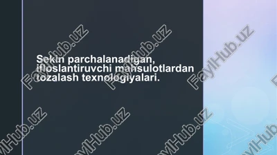 biotexnologik tozalash texnologiyalari — PPTX