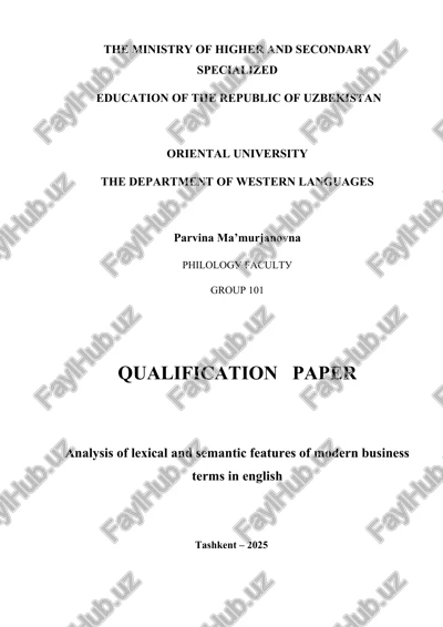 analysis of lexisal and semantis features of modernbusiness terms in english — DOCX