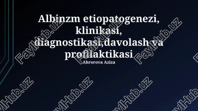 albinizm: etiopatogenezi va klinik ko'rinishi — PPTX