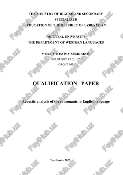 asoustis analysis of the sonsonants in english language — DOC
