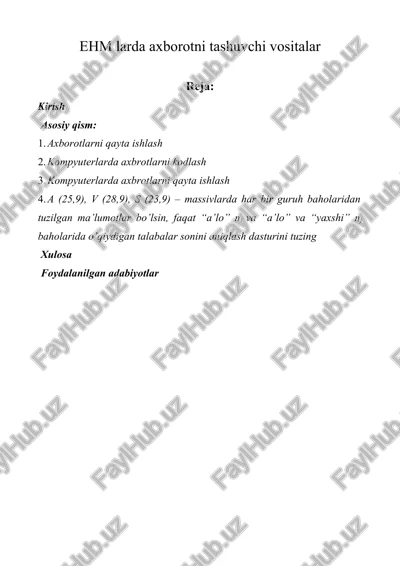 ehm larda axborotni tashuvchi vositalar — DOCX