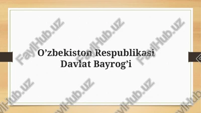 oʻzbekiston bayrogʻi — PPTX