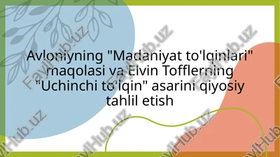 madaniyatto'lqinlari, uchinchito'lqin — PPTX