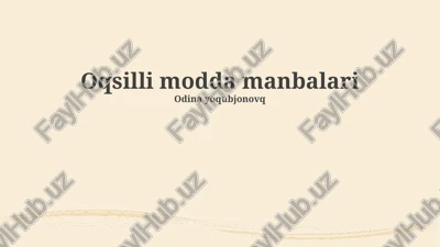 oqsilli modda manbalari — PPTX