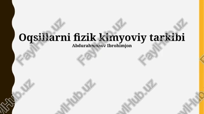 oqsillarni fizik kimyoviy tarkibi — PPTX