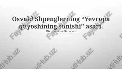 yevropa quyoshining sunishi — PPTX