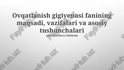 oziq-ovqat gigiyenasi — PPTX