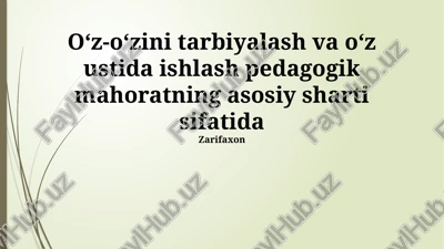 zamonaviy pedagogik texnologiyalarni o'zlashtirish — PPTX