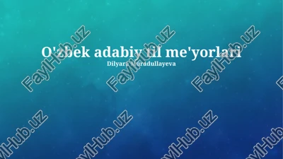 o'zbek adabiy til me'yorlari — PPTX