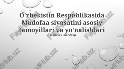 o'zbekistin respublikasida mudofaa siyosatini asosiy tamoyillari va yo'nalishlari — PPTX