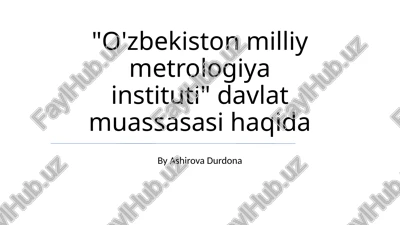 metrologik ta'minot tizimi — PPTX