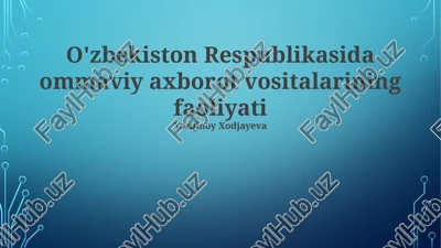 televideniye va radioeshittirish — PPTX