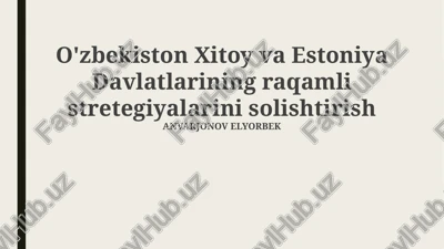 o'zbekistonning raqamli strategiyasi — PPTX